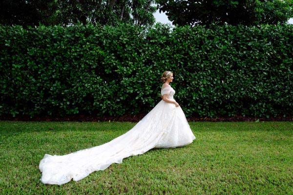 a bride in white dress