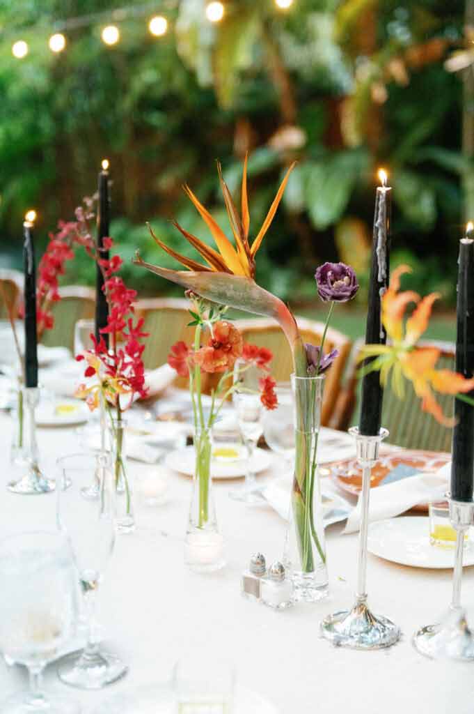 decorated table at wedding
