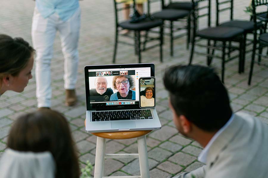 people talking on video call